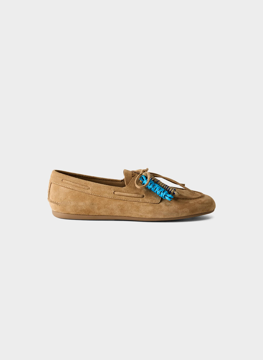 sperry x aritzia slim boat shoe - semsket skinn tan khaki