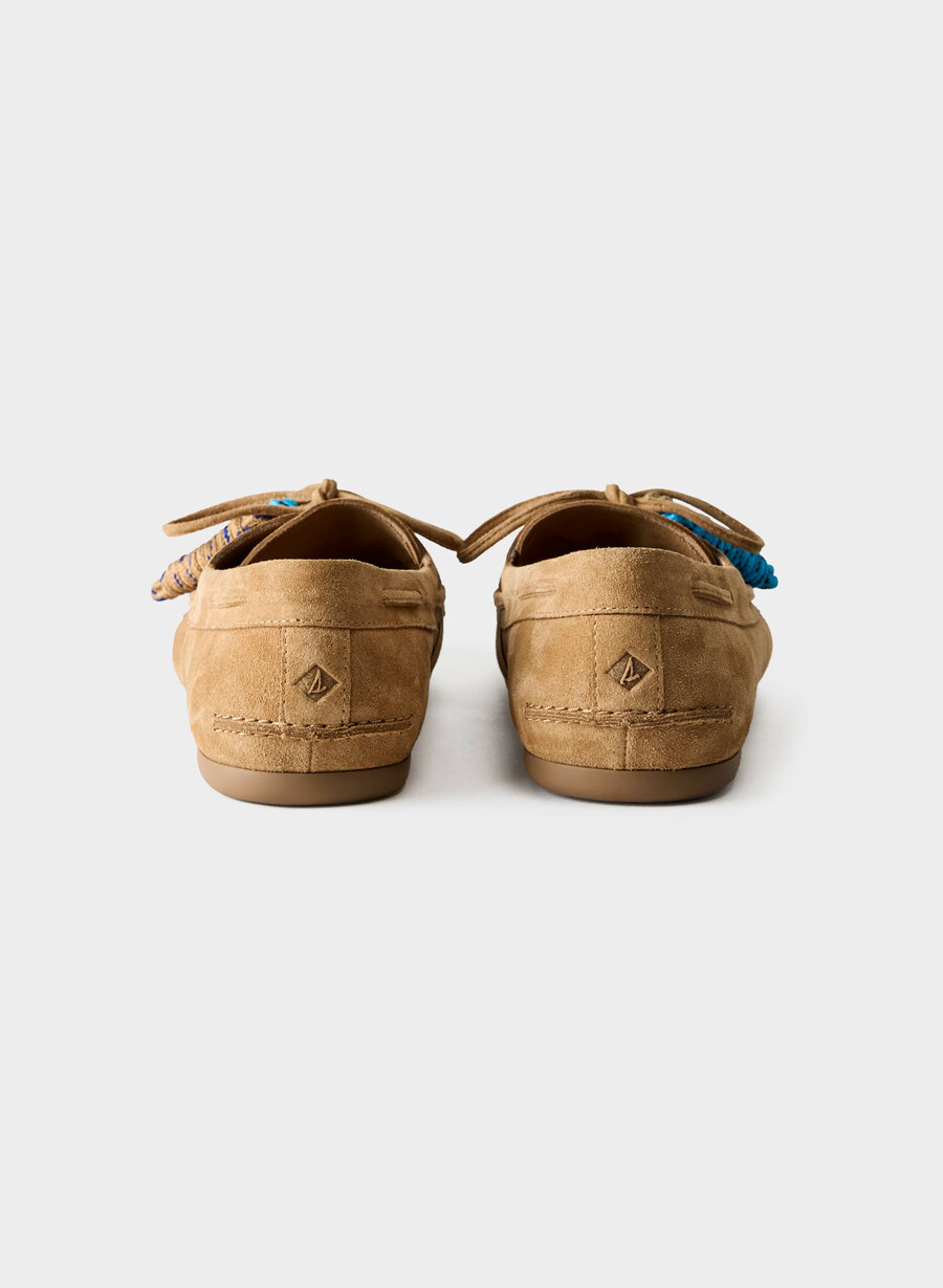 sperry x aritzia slim boat shoe - semsket skinn tan khaki