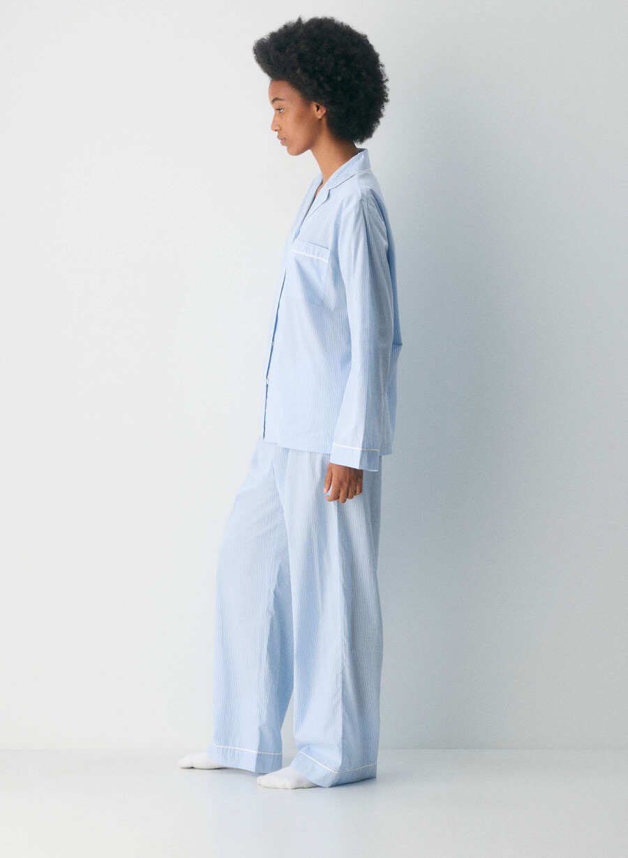 laze poplin pysjamasskjorte shlb stripe cr bbt