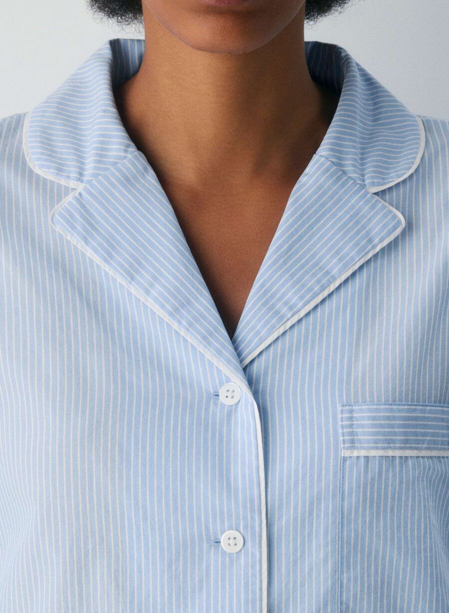 laze poplin pysjamasskjorte shlb stripe cr bbt