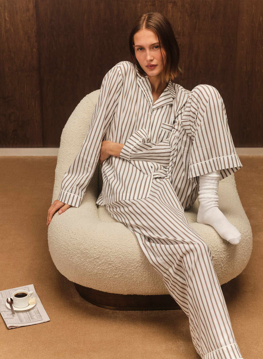 laze poplin-pysjamasskjorte joel stripe b wtch