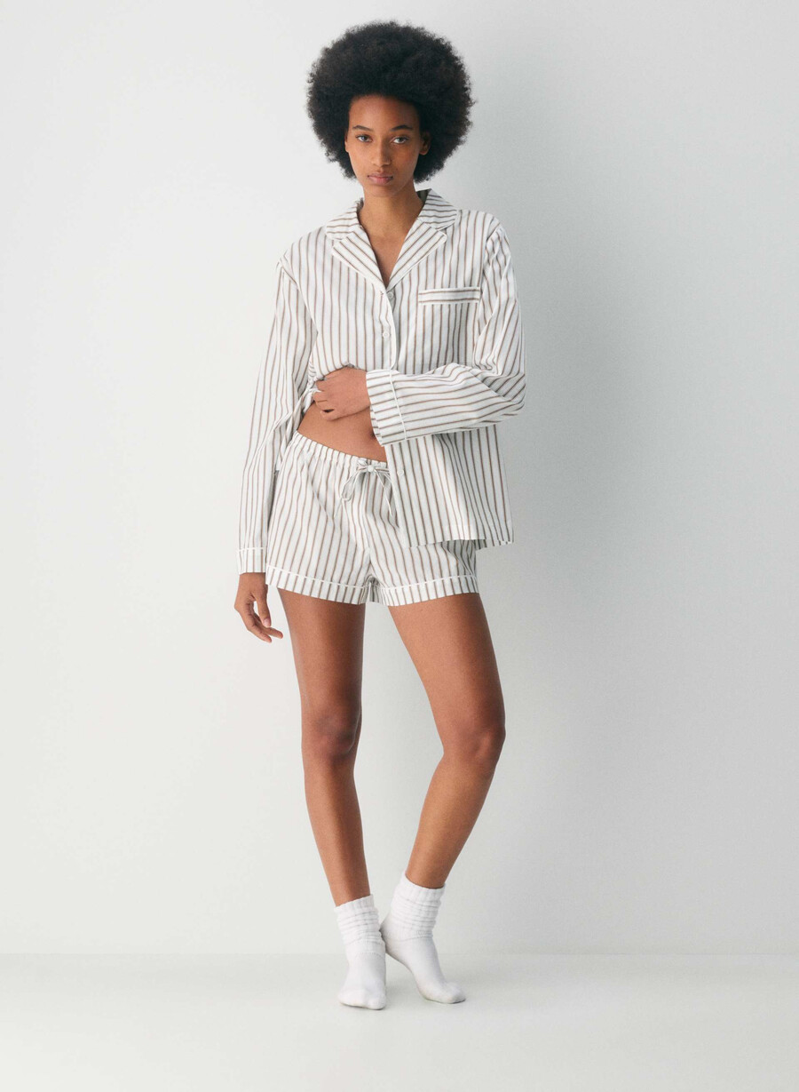 laze poplin pysjamas short joel stripe b wtch