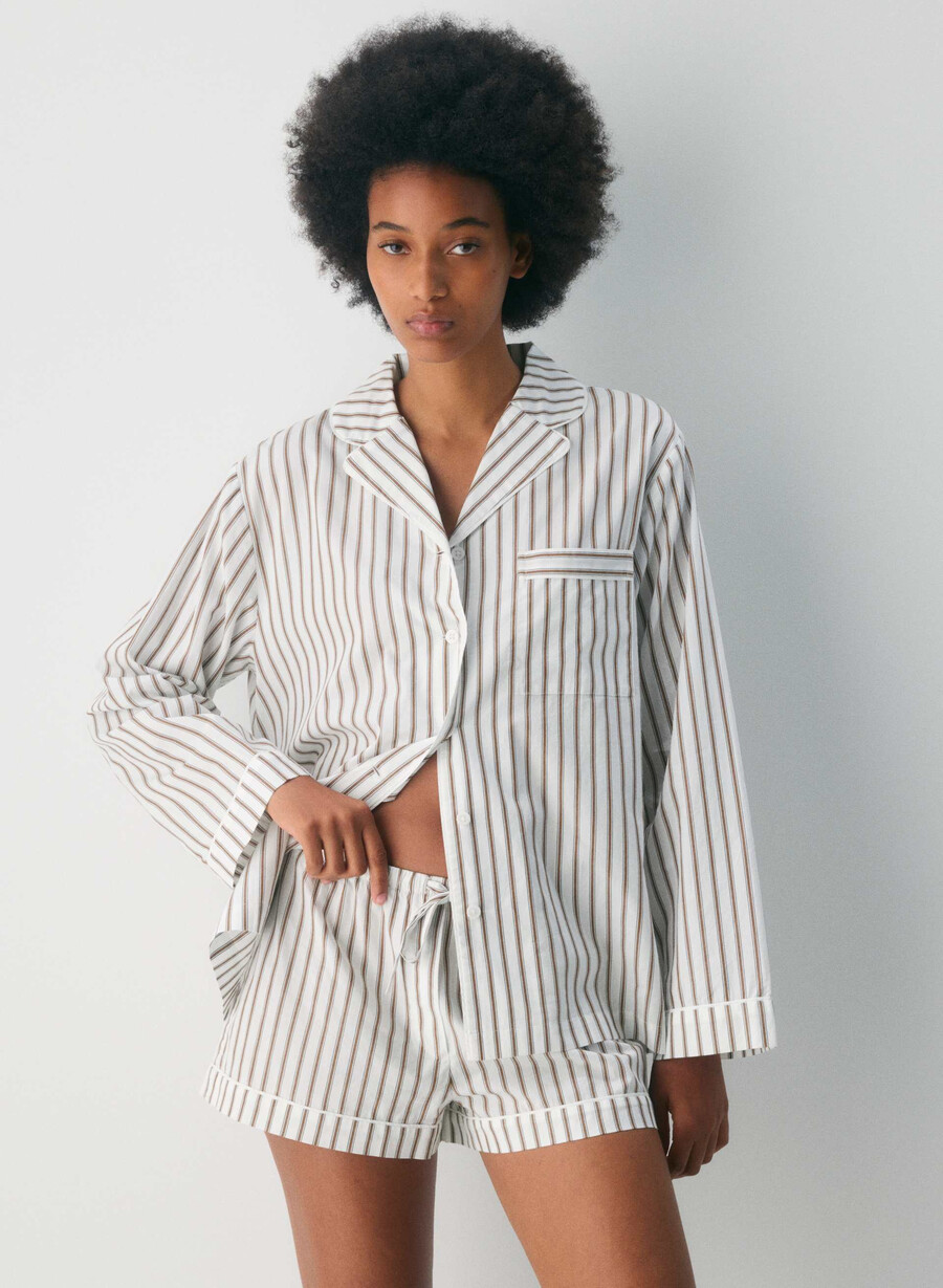 laze poplin pysjamas short joel stripe b wtch