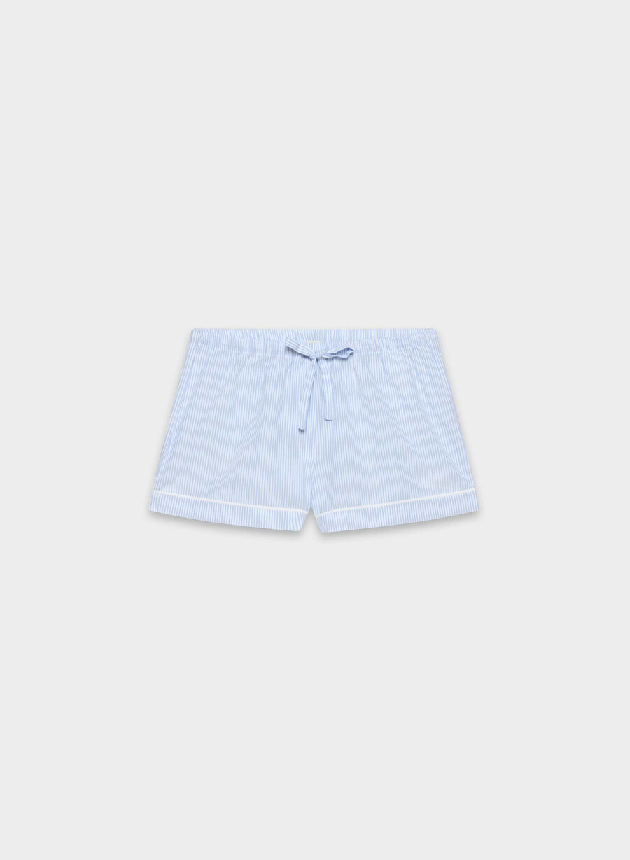 laze poplin-pysjamaskort wlsn strpp crfl blwht