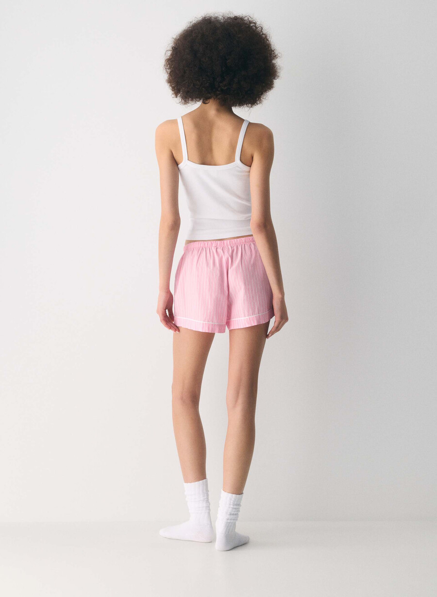 laze poplin-pysjamas short mtchl strpp jb pkb hvit