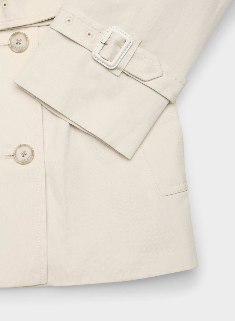finch kort trenchkåpe - city twill birch