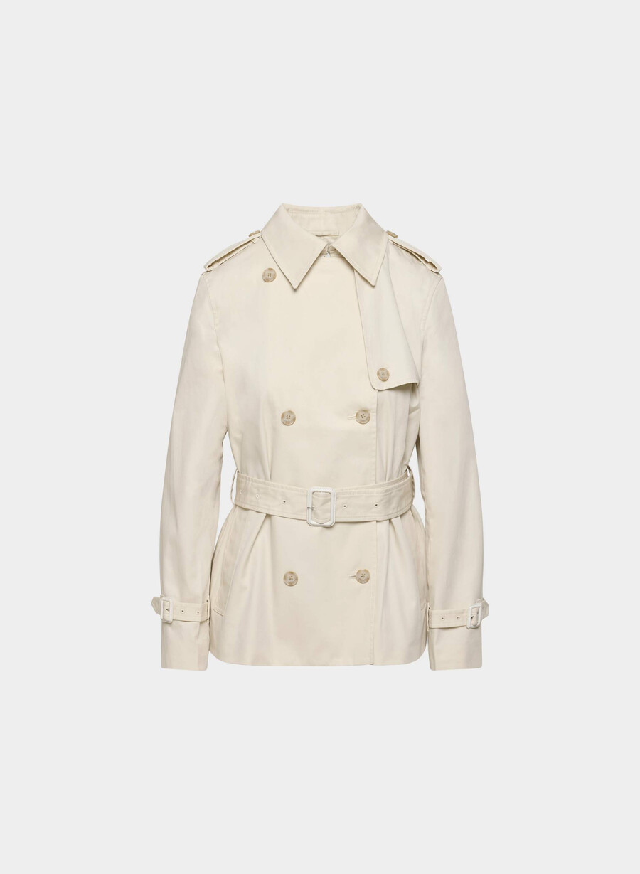 finch kort trenchkåpe - city twill birch