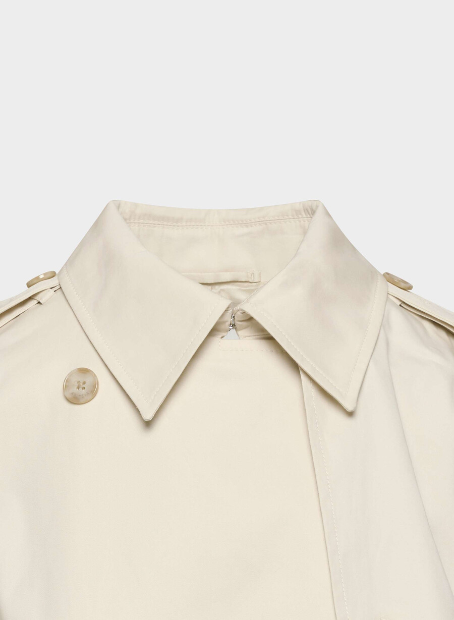 finch kort trenchkåpe - city twill birch