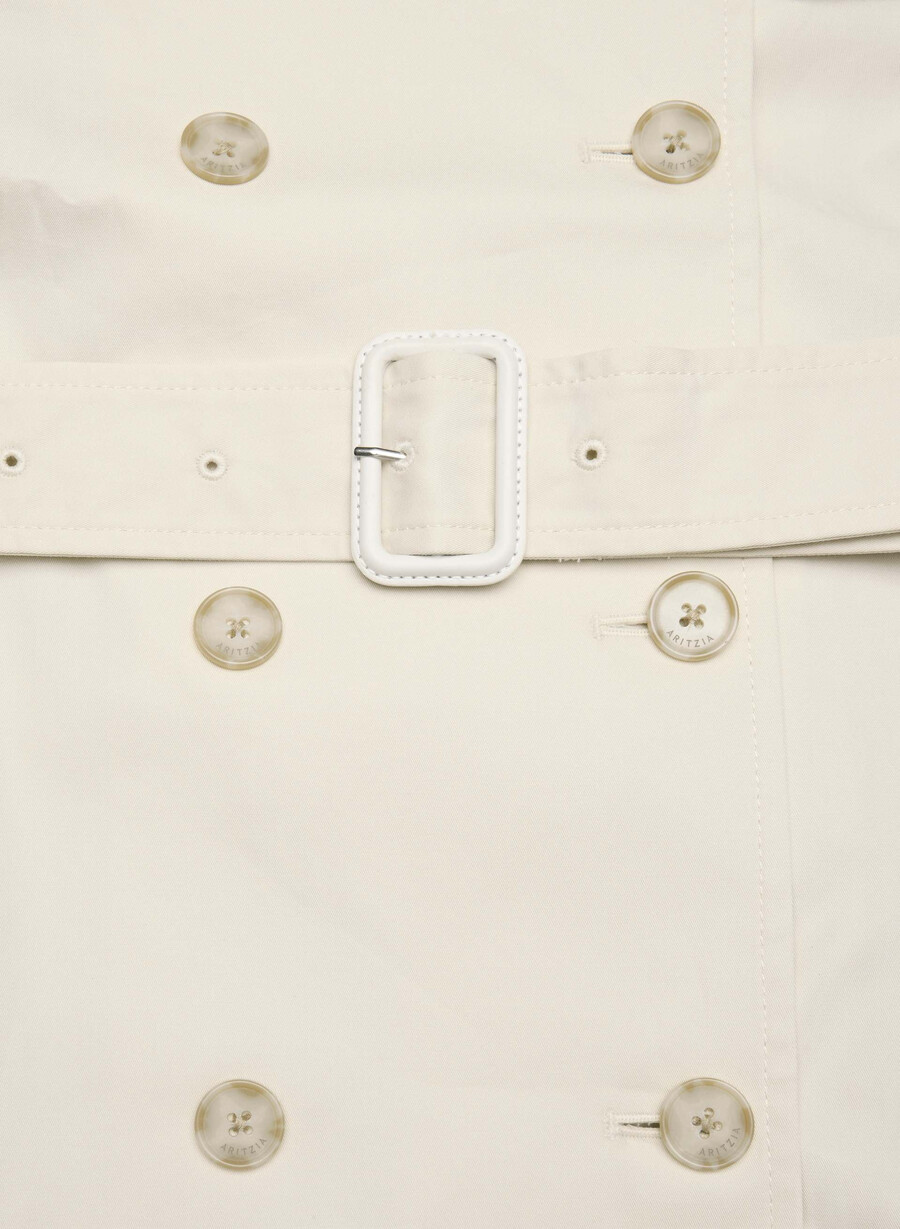 finch kort trenchkåpe - city twill birch