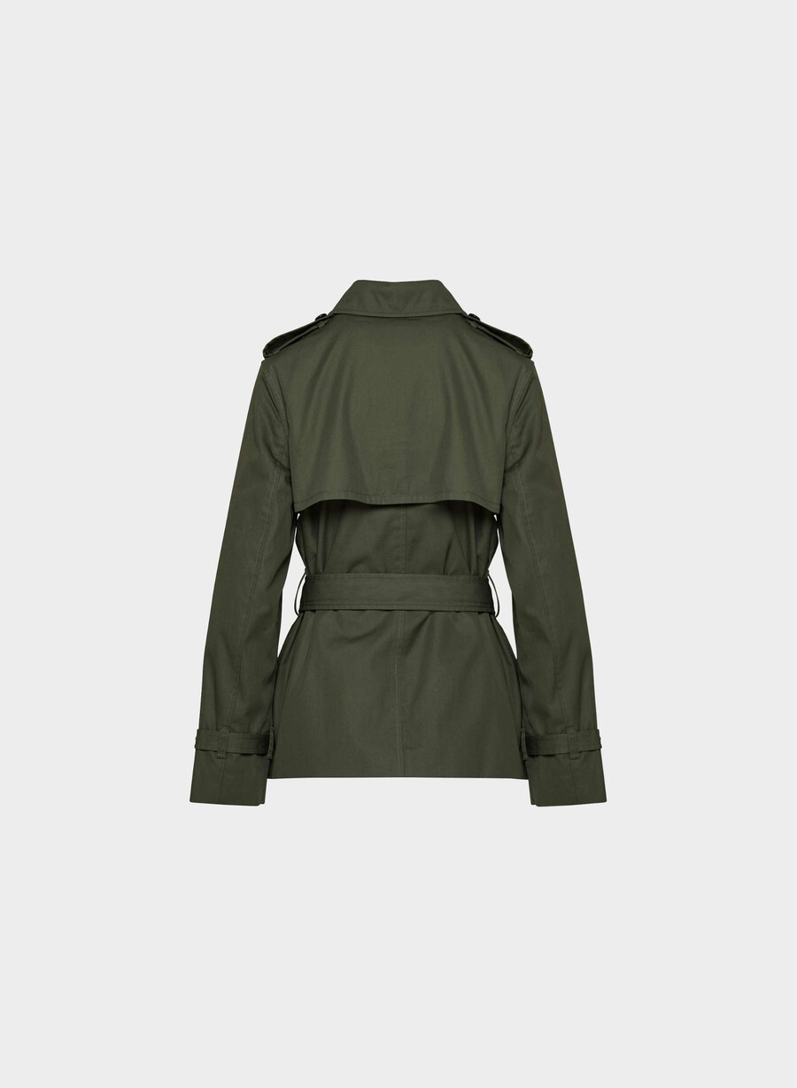 finch kort trenchkåpe - city twill mØrk oliven
