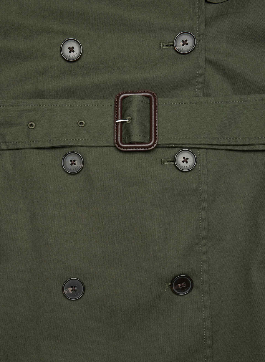 finch kort trenchkåpe - city twill mØrk oliven
