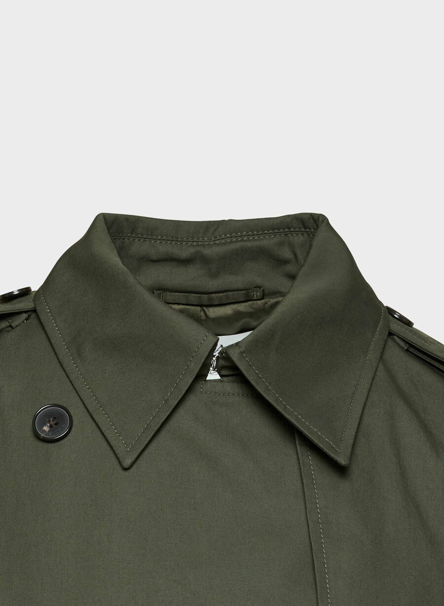 finch kort trenchkåpe - city twill mØrk oliven