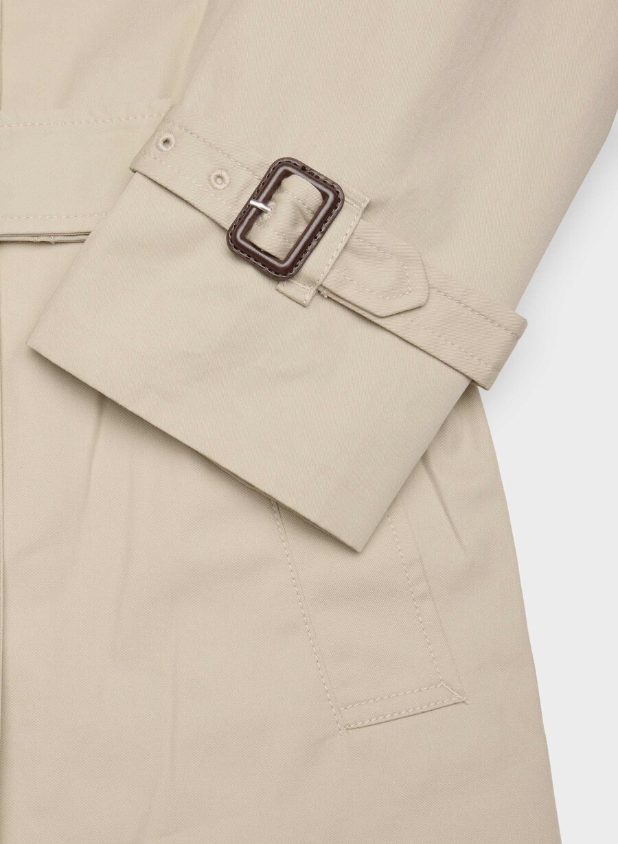 finch kort trenchkåpe - city twill marcona beige