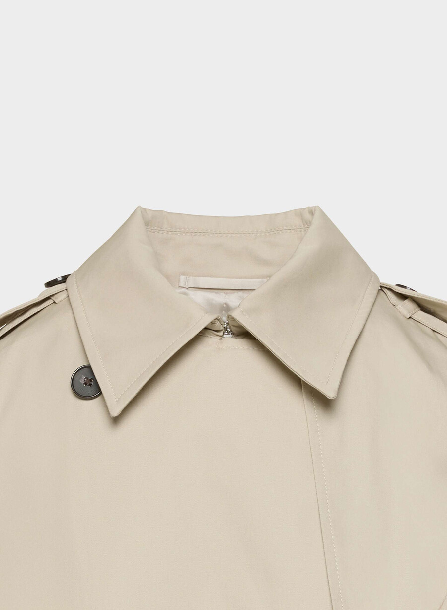 finch kort trenchkåpe - city twill marcona beige