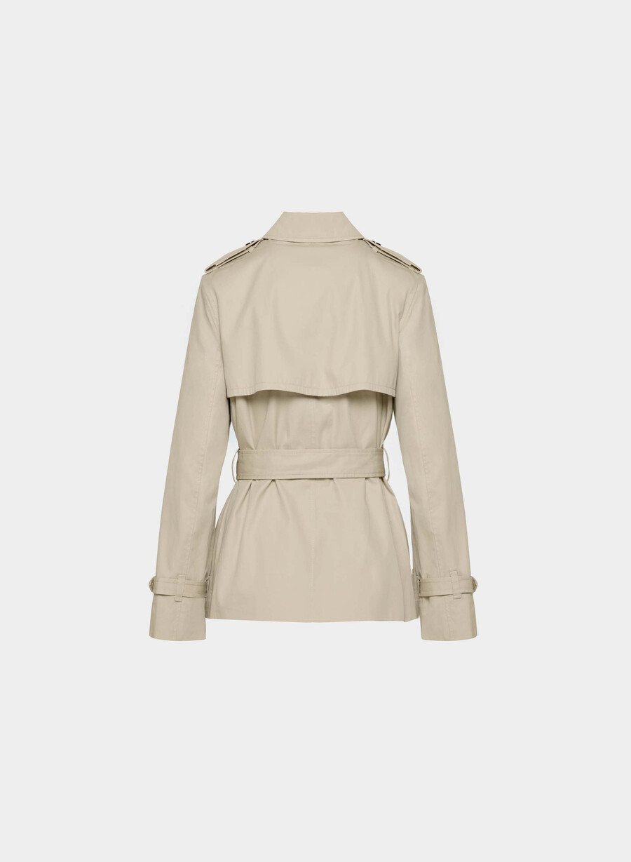 finch kort trenchkåpe - city twill marcona beige