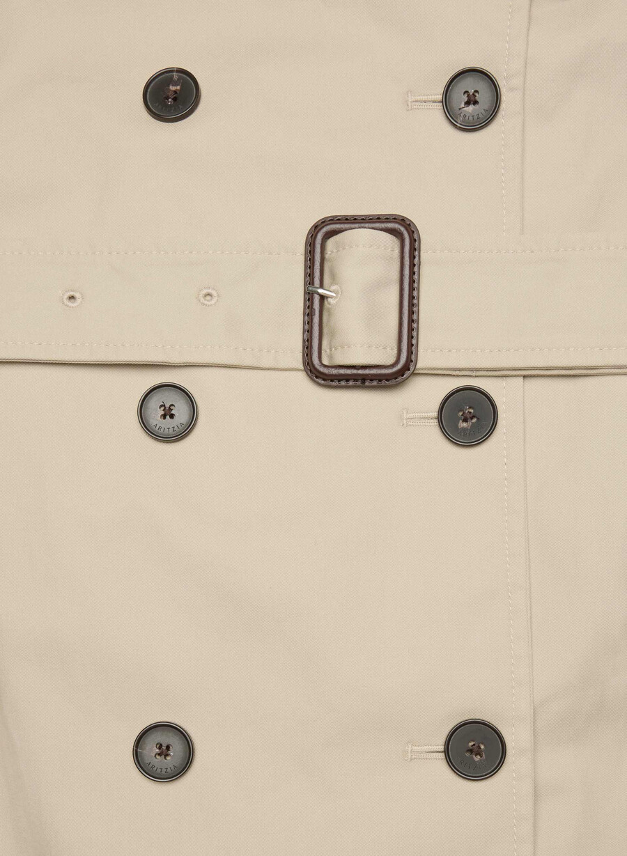finch kort trenchkåpe - city twill marcona beige