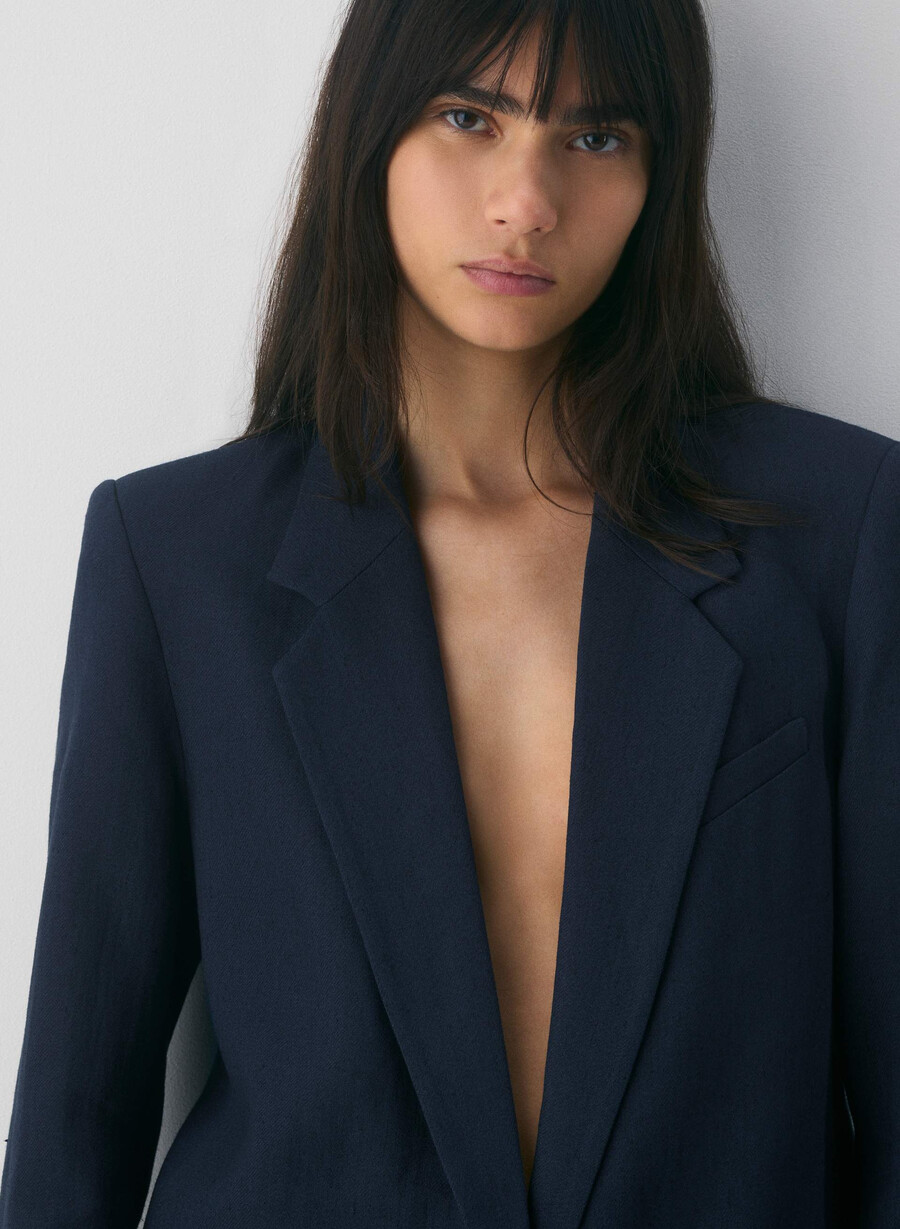 generation blazer - linen lys bjØrk
