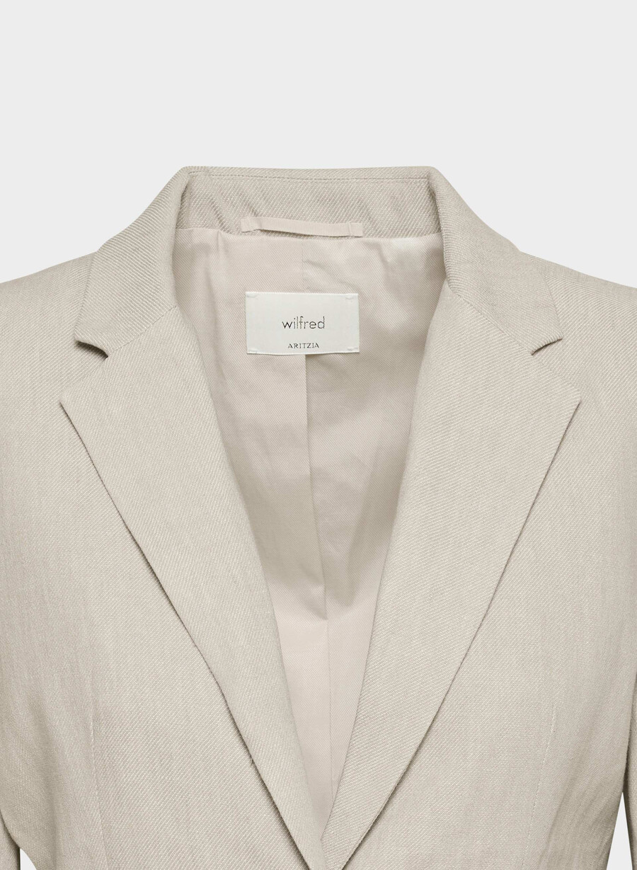 etiquette blazer - lin udarvet mØrk ecru