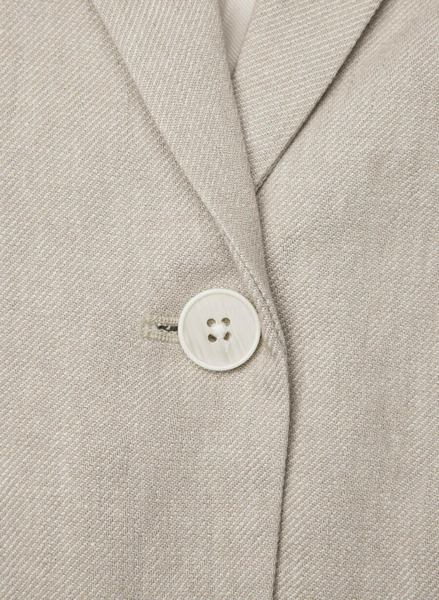 etiquette blazer - lin udarvet mØrk ecru