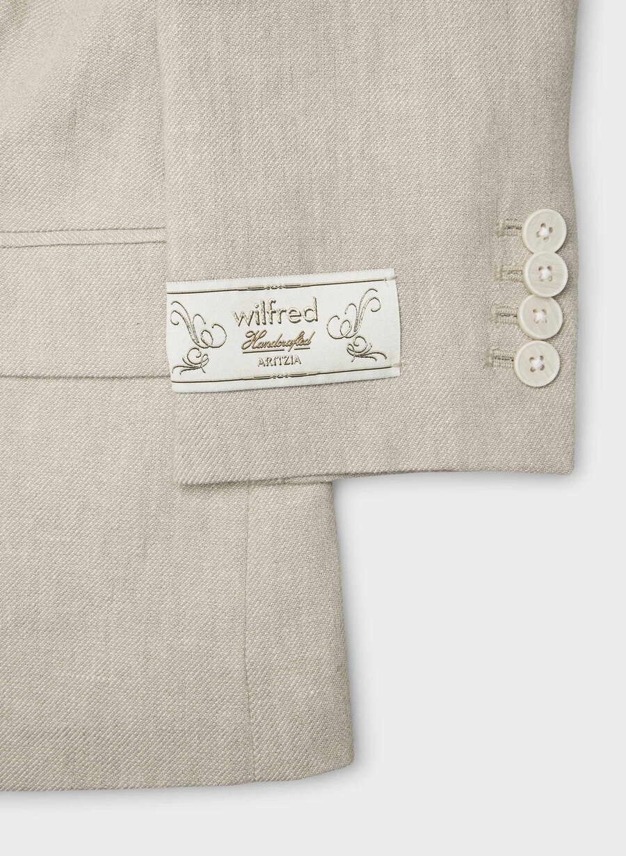 etiquette blazer - lin udarvet mØrk ecru