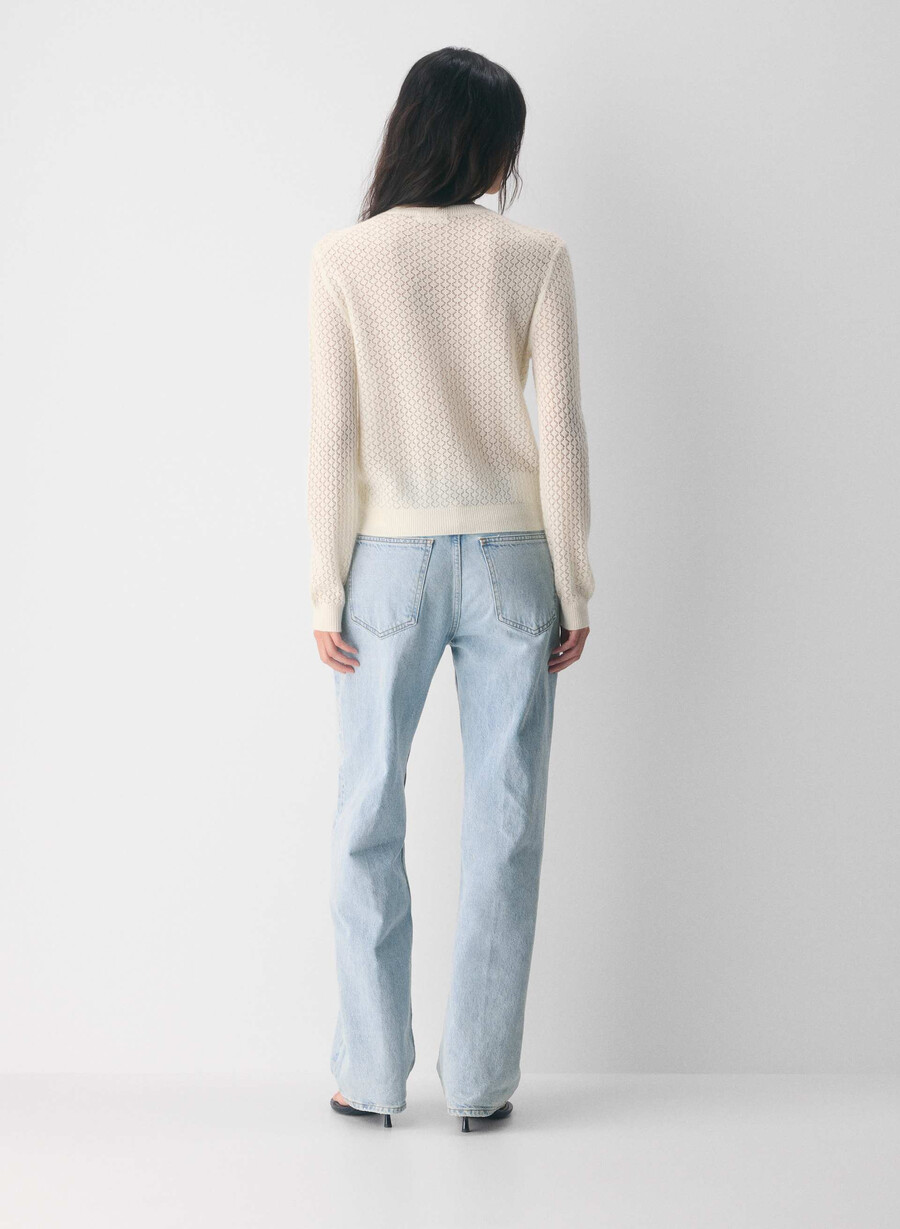 comma ull kasjmir cardigan lys bjørk