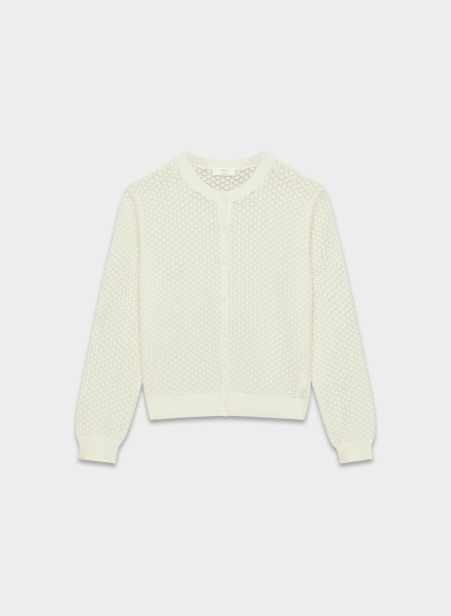 comma ull kasjmir cardigan lys bjørk