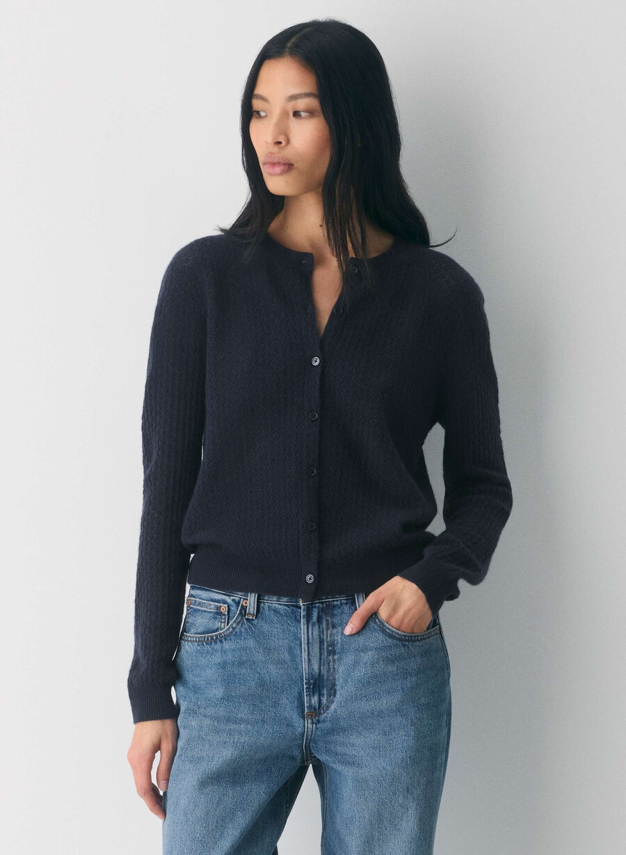 comma ull kasjmir cardigan mØrk navy
