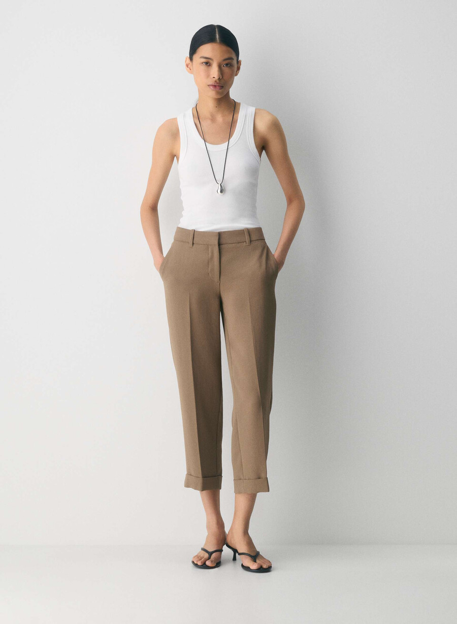 spire pant - crepette folio brun