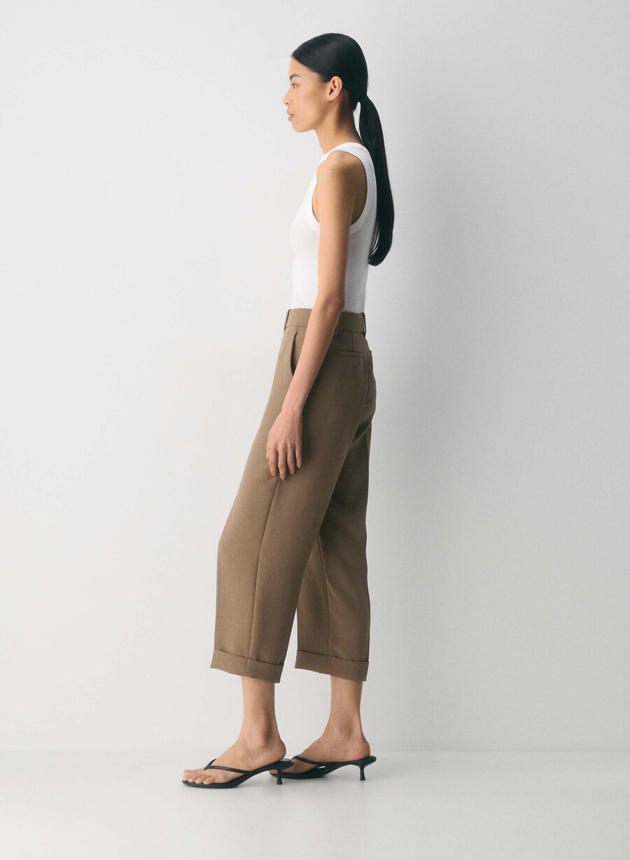 spire pant - crepette folio brun