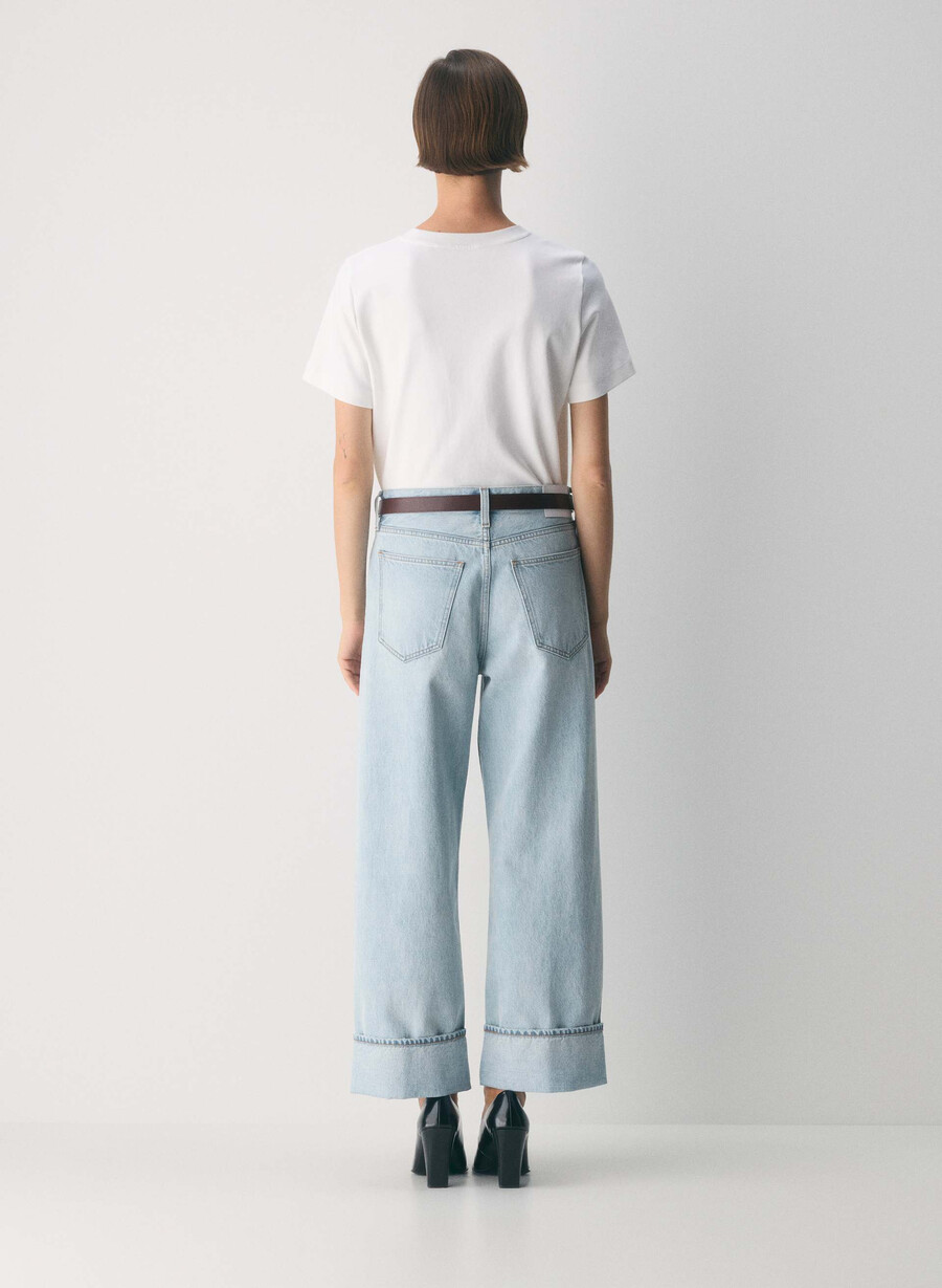 denim forum 90-tallets vintage lavt sittende jeans med mansjetter 15 år brl thr bleu