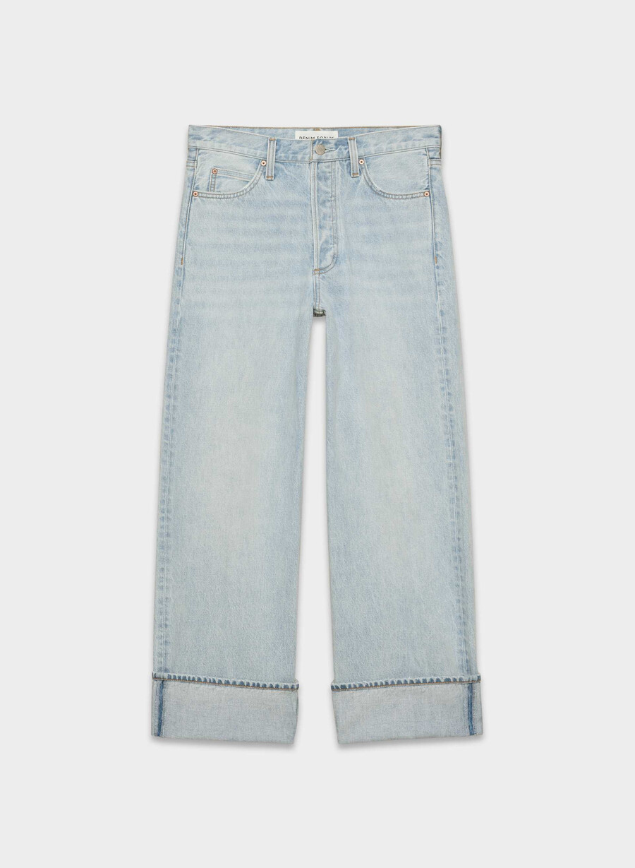 denim forum 90-tallets vintage lavt sittende jeans med mansjetter 15 år brl thr bleu