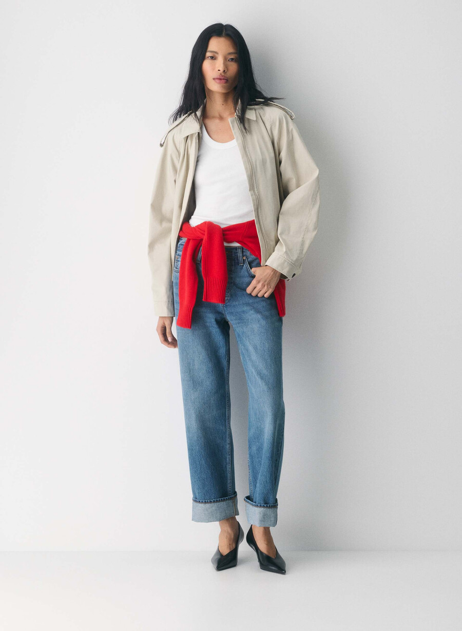 denim forum 90-tallets vintage lavt sittende jeans med mansjetter 5 år kiss n tell blÅ