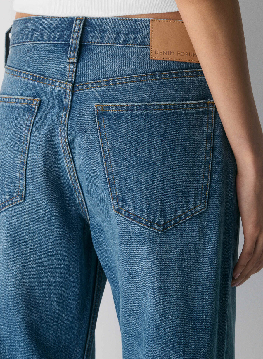 denim forum 90-tallets vintage lavt sittende jeans med mansjetter 5 år kiss n tell blÅ