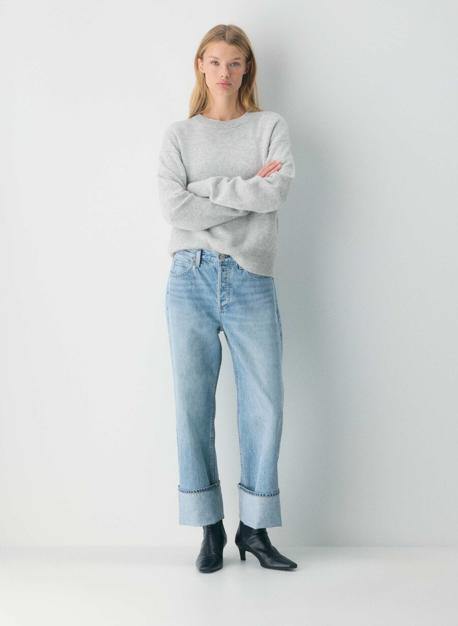 denim forum 90-tallets vintage lavt sittende jeans med mansjetter 7 år bleu taboo