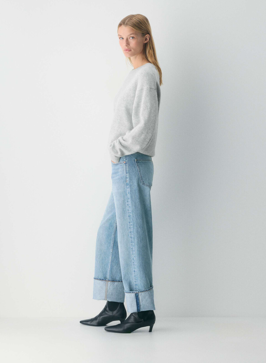 denim forum 90-tallets vintage lavt sittende jeans med mansjetter 7 år bleu taboo