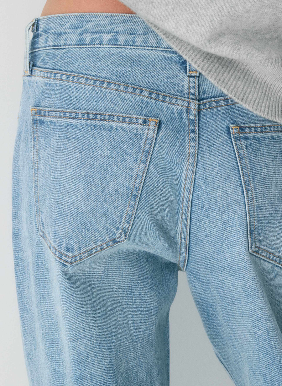 denim forum 90-tallets vintage lavt sittende jeans med mansjetter 7 år bleu taboo