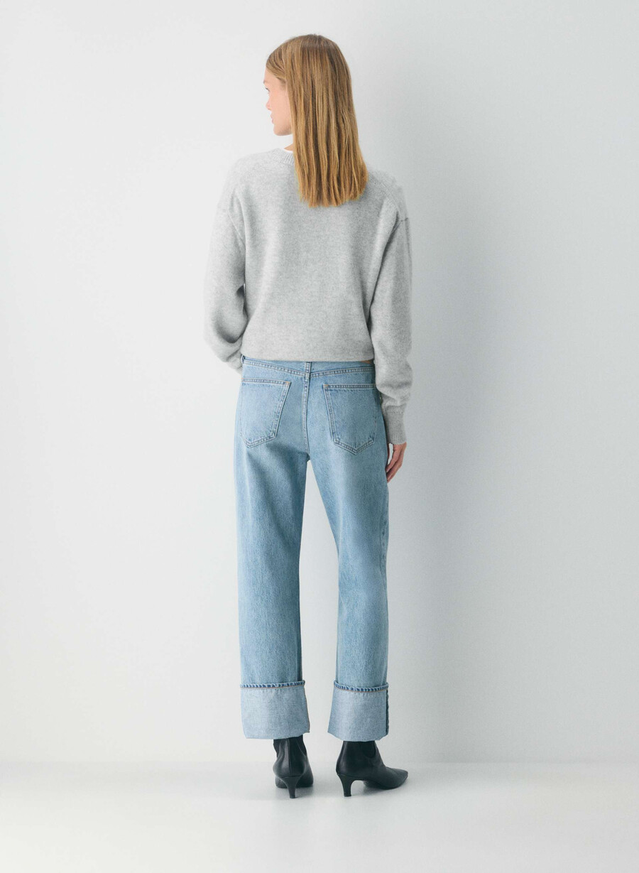 denim forum 90-tallets vintage lavt sittende jeans med mansjetter 7 år bleu taboo
