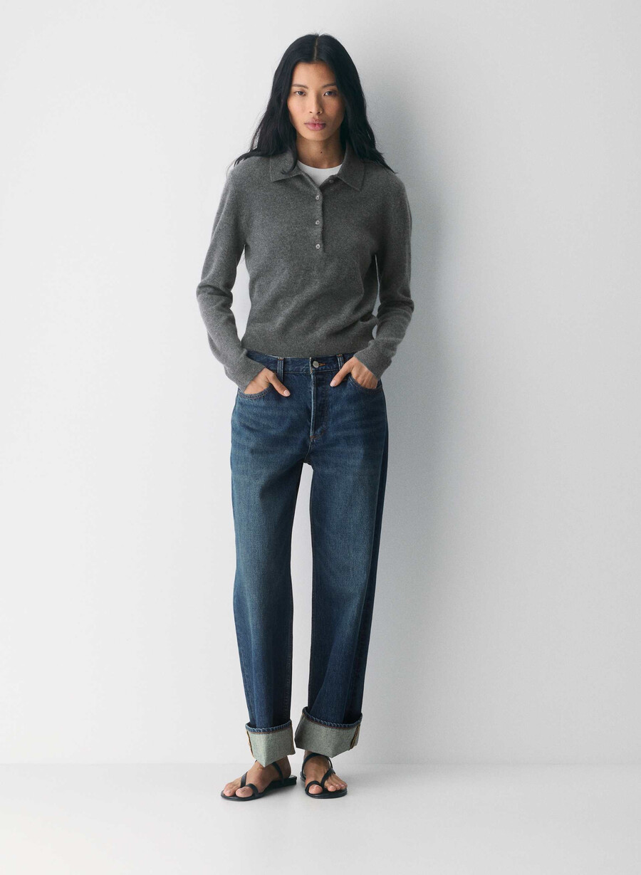 denim forum 90-tallets vintage lav-rise jeans med mansjetter be about dark bleu