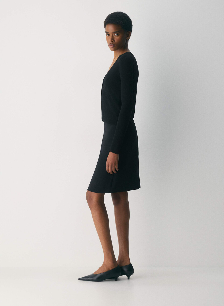 fin merinoull fieldstone-cardigan svart