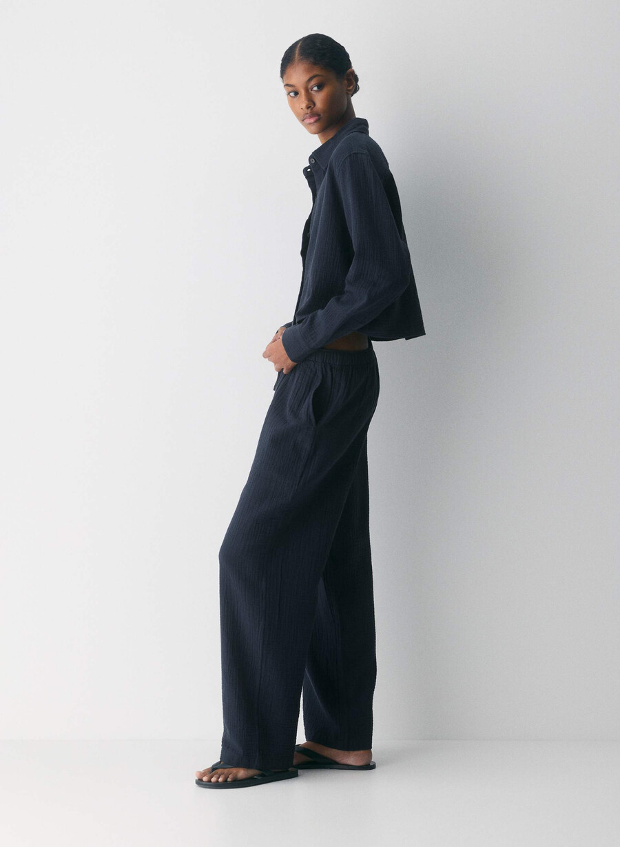 airplush cotton sail cropped skjorte admiral