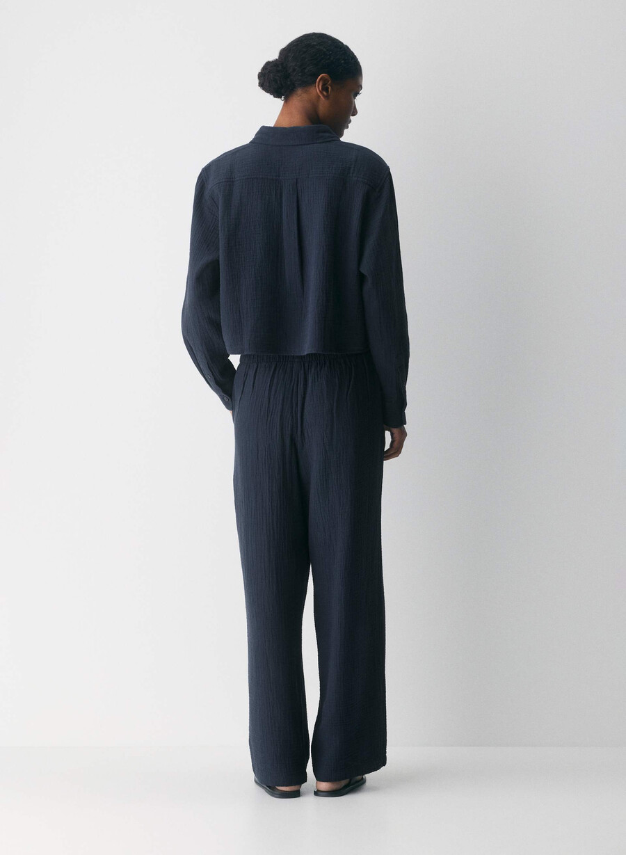 airplush cotton sail cropped skjorte admiral