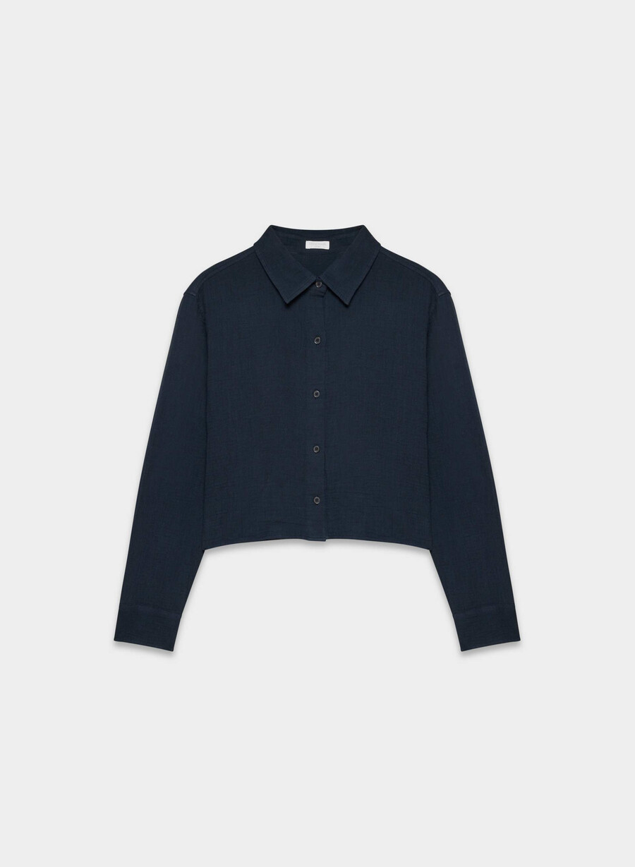 airplush cotton sail cropped skjorte admiral