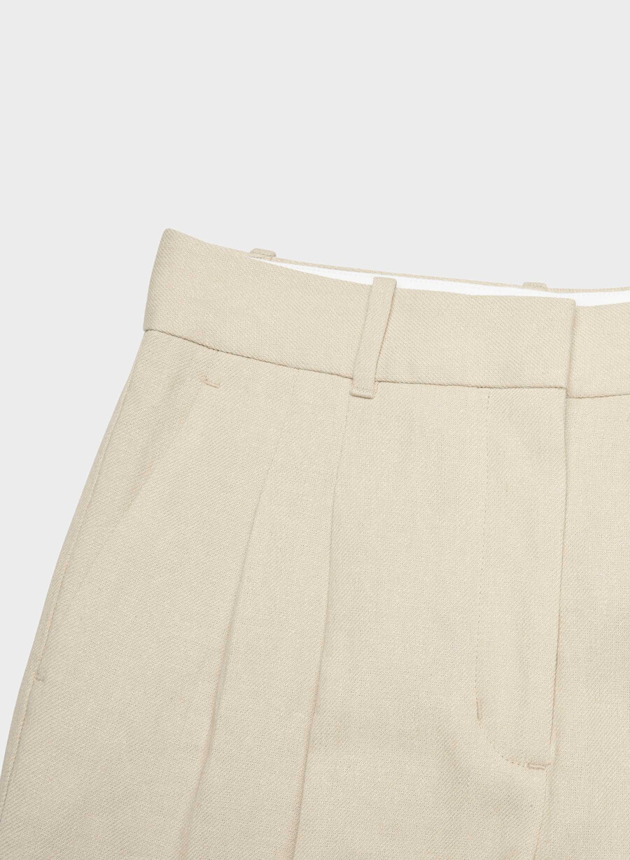 the effortless pant - lin pergament beige