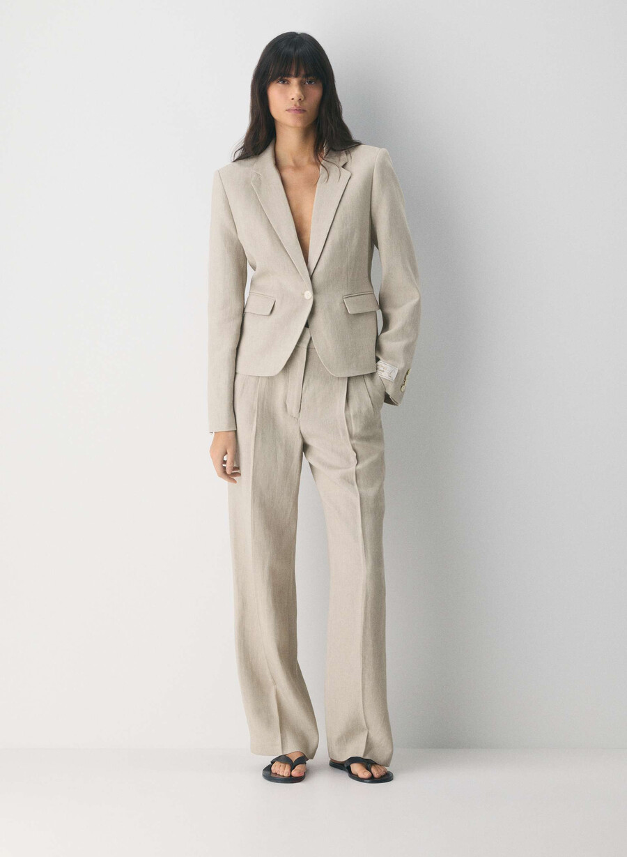 the effortless pant - lin udarvet mØrk ecru