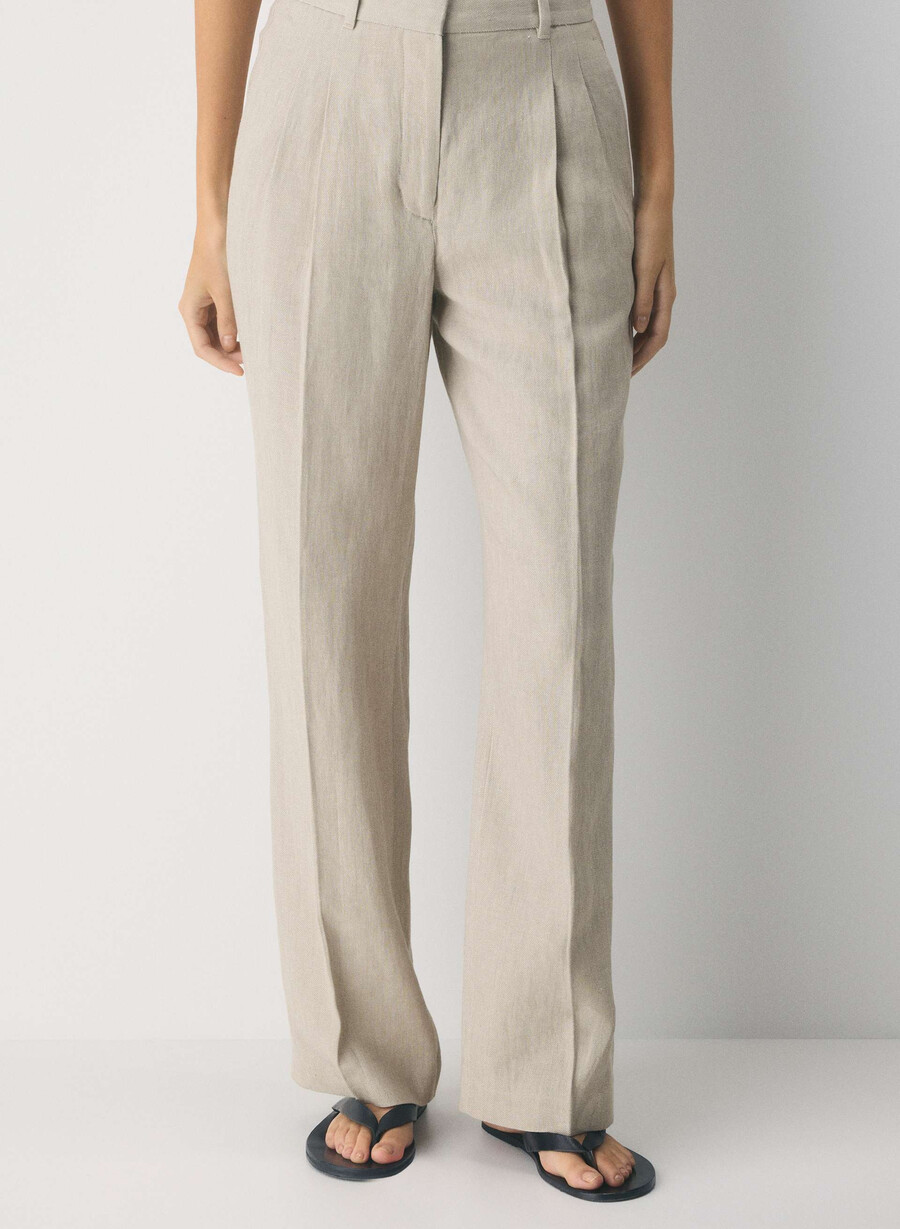 the effortless pant - lin udarvet mØrk ecru