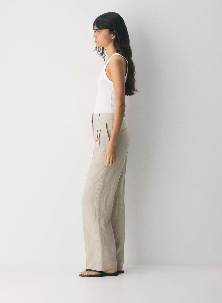 the effortless pant - lin udarvet mØrk ecru