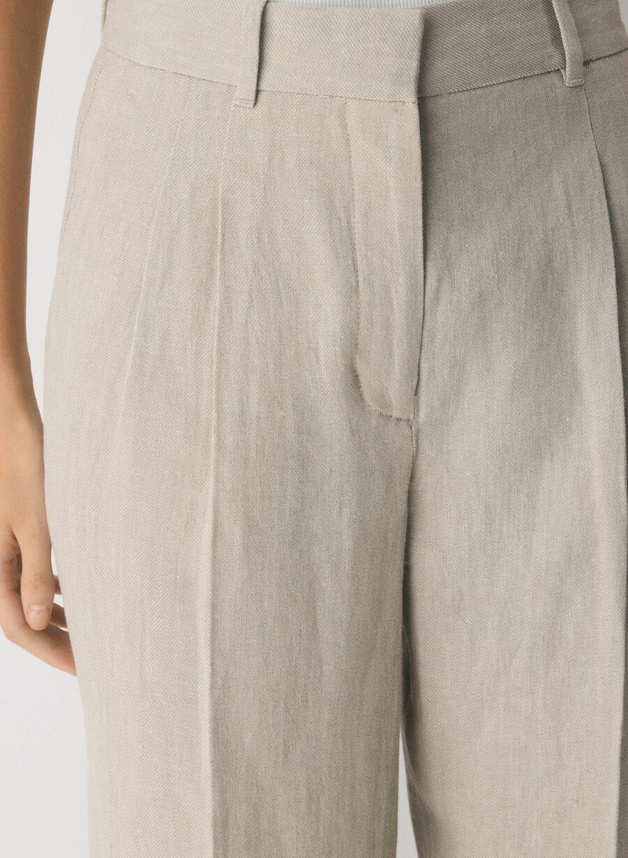 the effortless pant - lin udarvet mØrk ecru