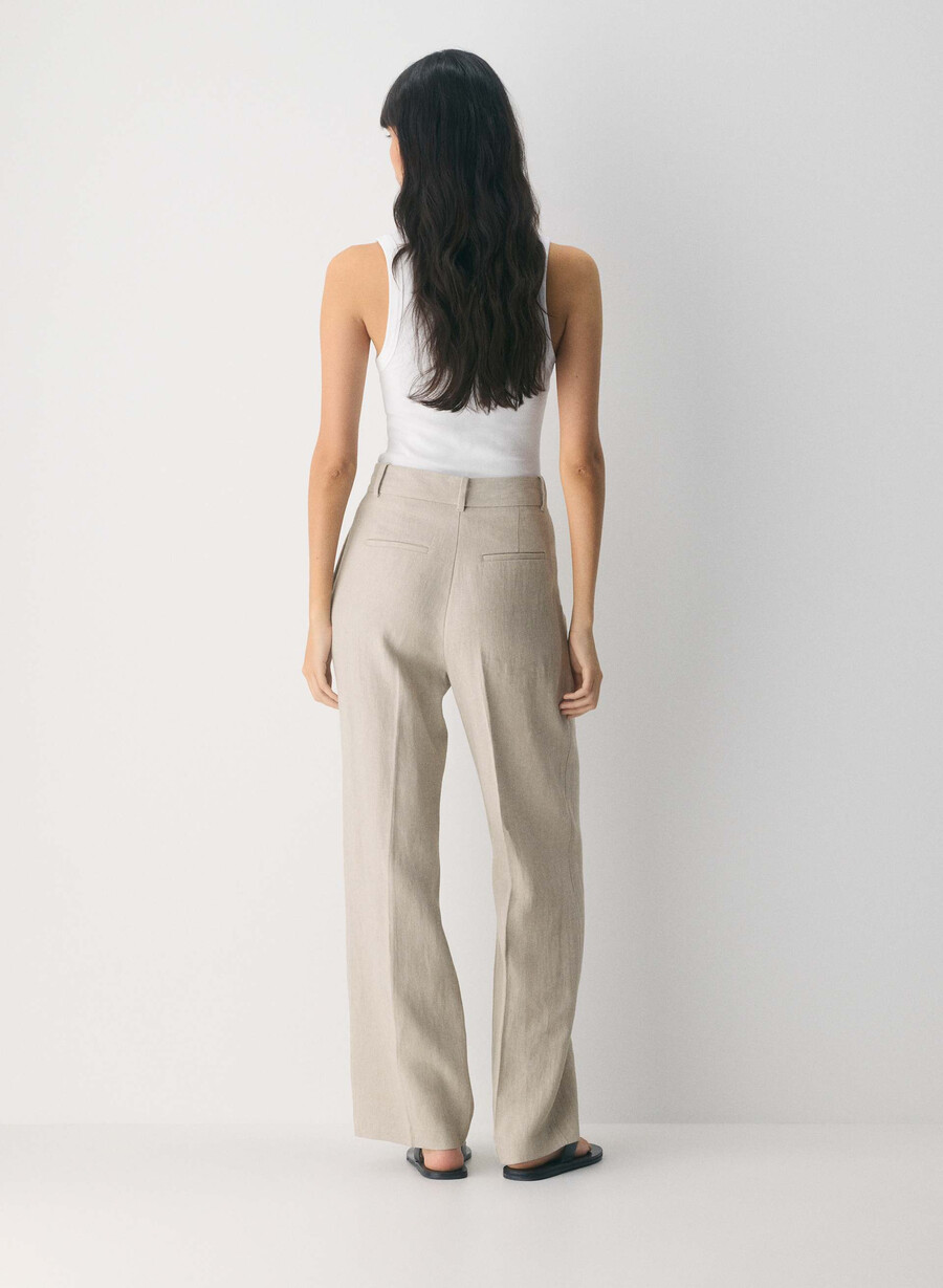 the effortless pant - lin udarvet mØrk ecru
