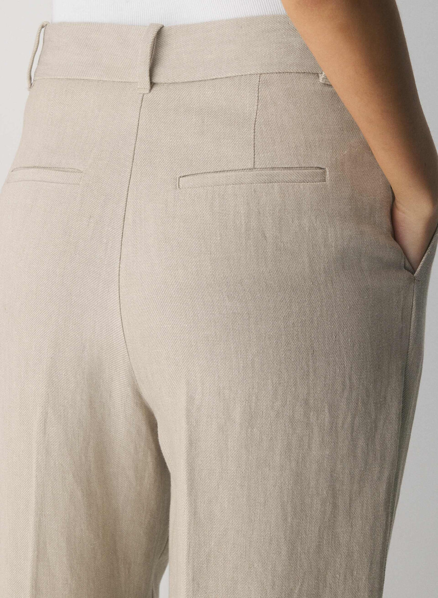the effortless pant - lin udarvet mØrk ecru