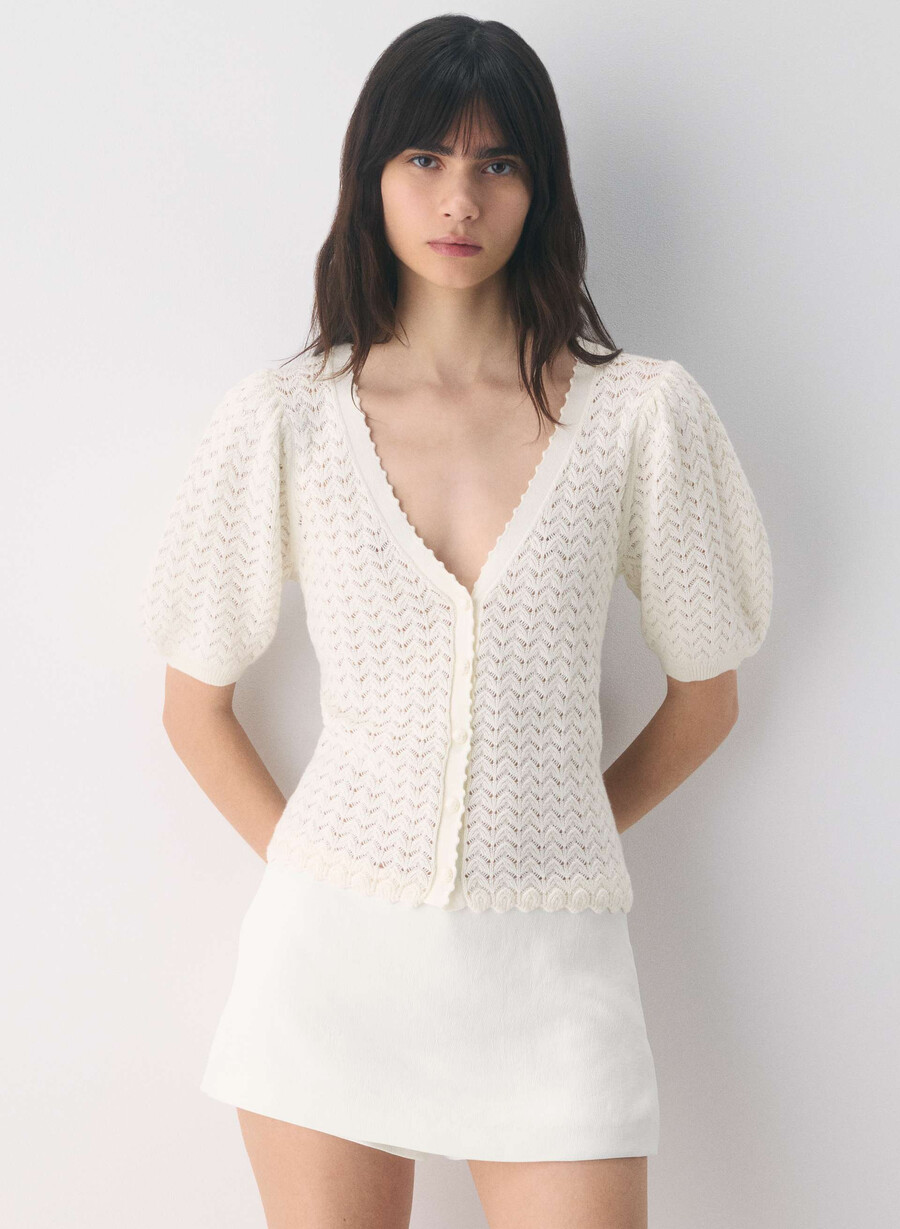cotton charm fika cardigan lys bjørk